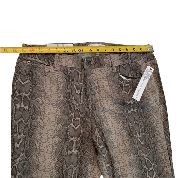 French Connection Python Chic Beige Crease Lightening Skinny Pants Size … - Picture 8 of 17